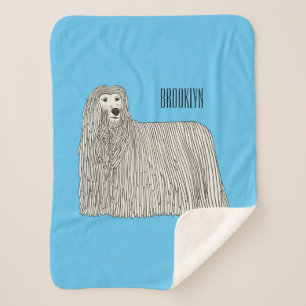 Komondor cartoon illustratie sherpa deken