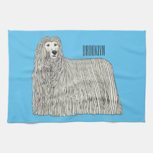 Komondor cartoon illustratie theedoek