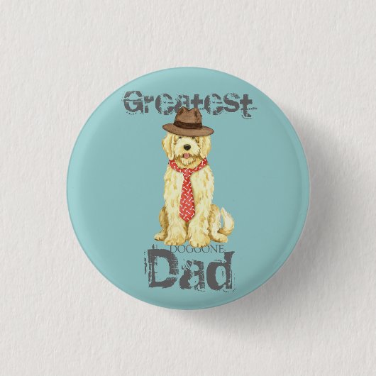Komondor Dad Ronde Button 3,2 Cm (Voorkant)