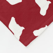 Komondor Dog Silhouettes Pattern Red en White Fleece Deken (Hoek)