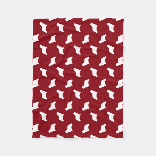 Komondor Dog Silhouettes Pattern Red en White Fleece Deken (Voorkant)