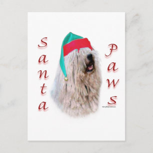 Komondor Santa Paws Feestdagenkaart