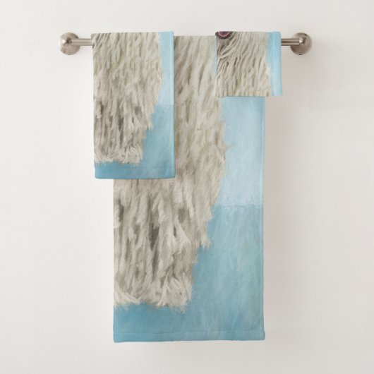 Komondor schilderen - Kute Original Dog Art Bad Handdoek (Insitu)