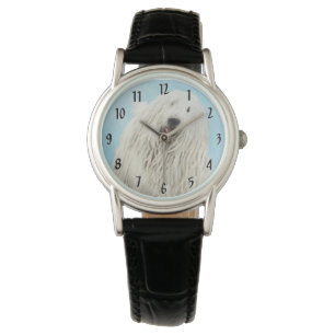 Komondor schilderen - Kute Original Dog Art Horloge