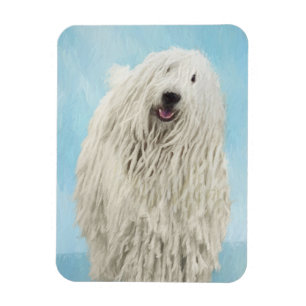 Komondor schilderen - Kute Original Dog Art Magneet