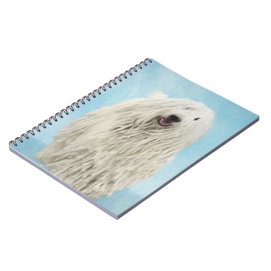 Komondor schilderen - Kute Original Dog Art Notitieboek (Linkerzijde)