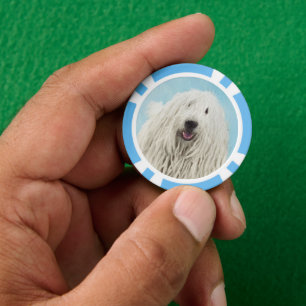 Komondor schilderen - Kute Original Dog Art Poker Chips