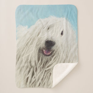 Komondor schilderen - Kute Original Dog Art Sherpa Deken