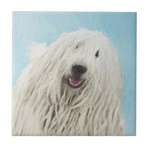 Komondor schilderen - Kute Original Dog Art Tegeltje