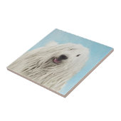 Komondor schilderen - Kute Original Dog Art Tegeltje (Zijkant)