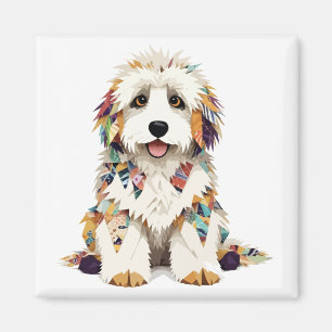 Komondor speels Schattig leuk dier kleurrijk huisd Magneet