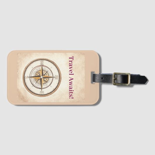 Kompas Bagagelabel (Voorkant (horizontaal))