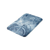  kompas | Blue Grunge Nautical Zee Chart Badmat (Gekanteld)