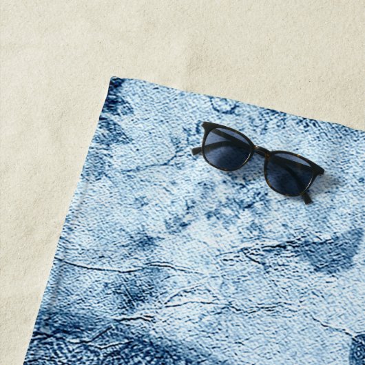  kompas | Blue Grunge Nautical Zee Chart Strandlaken (In situ)