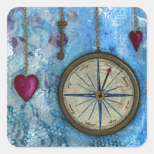 Kompas en harten stickers (Voorkant)