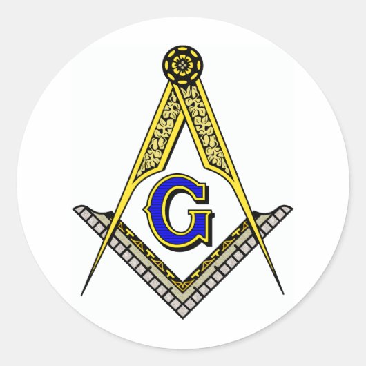 Kompas en vierkant ronde sticker (Voorkant)