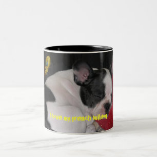 kompas, I love my french bulldog Tweekleurige Koffiemok