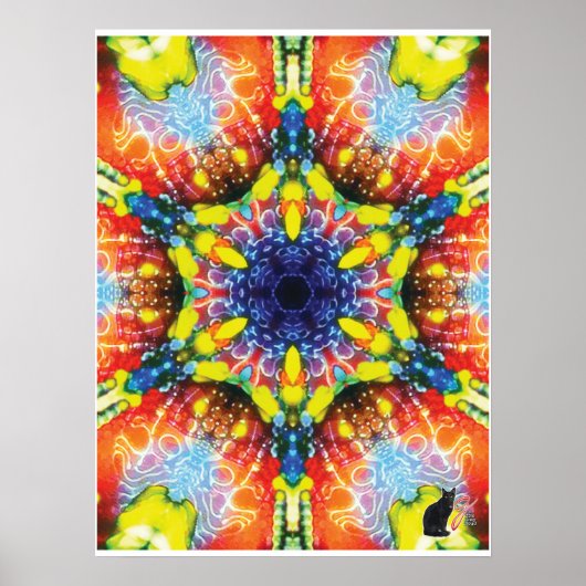 Kompas Kinestische Collage Kaleidoscoop Poster (Voorkant)