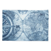  kompas | Nautisch overzicht van de blauwe boomgaa Kussensloop (Achterkant)