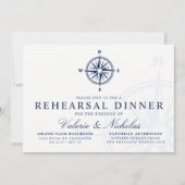 Kompas Roos bruiloft repetitie diner Kaart (Voorkant)