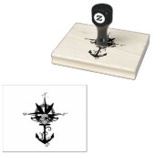 Kompas Roos met Anker Rubberstempel (Gestempeld)
