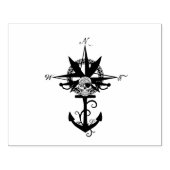 Kompas Roos met Anker Rubberstempel (Afrduk)