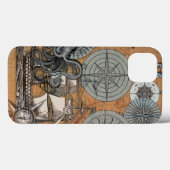 Kompas Roos  nautische octopus Case-Mate iPhone Case (Achterkant (horizontaal))