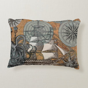 Kompas Roos  nautische octopus Decoratief Kussen