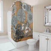 Kompas Roos  nautische octopus Douchegordijn (In situ)