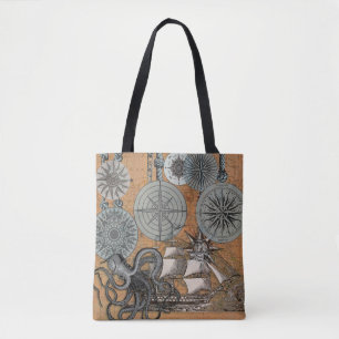Kompas Roos nautische octopus Draagtas