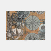 Kompas Roos nautische octopus Fleece Deken (Voorkant (Horizontaal))