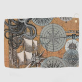 Kompas Roos  nautische octopus Golfhanddoek (Horizontaal)