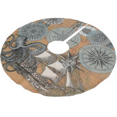 Kompas Roos  nautische octopus Kerstboom Rok (Gekanteld)