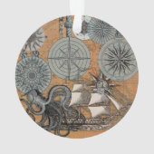 Kompas Roos  nautische octopus Ornament (achterkant)