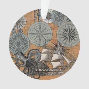 Kompas Roos  nautische octopus Ornament