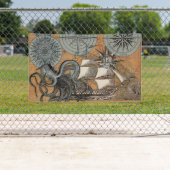 Kompas Roos  nautische octopus Spandoek (Insitu)