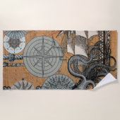 Kompas Roos  nautische octopus Strandlaken (Voorkant)