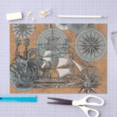 Kompas Roos nautische octopus Tissuepapier (Craft)