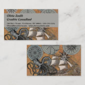 Kompas Roos nautische octopus Visitekaartje (Voorkant / Achterkant)