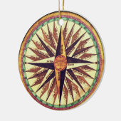 Kompas Roos Rond Ornament (Links)