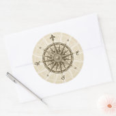  kompas Roos Ronde Sticker (Envelop)