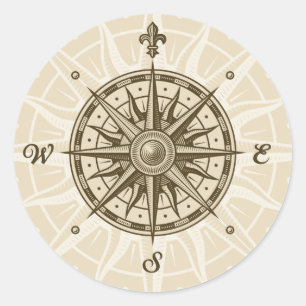  kompas Roos Ronde Sticker