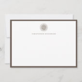  kompas Roos, speciaal gepersonaliseerd bruin Notitiekaartje (Voorkant)