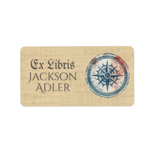 kompas Star Ex Libris Boekplaat Etiket