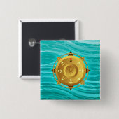 Kompas Vierkante Button 5,1 Cm (Voorkant /achterkant)