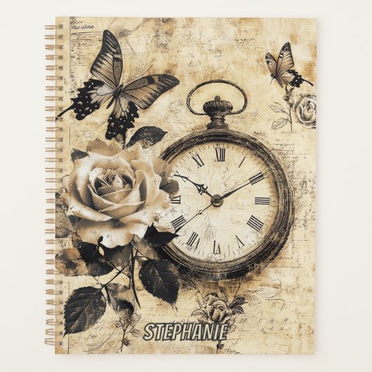 Kompas & Vlinder - Rustiek Papier (2) Planner (Voorkant)