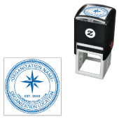 Kompasroos Touw#2 Zegel Naam Loc URL Oprichtingsja Zelfinktende Stempel (In situ)