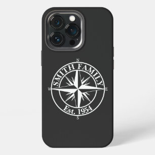 Kompasster monogram personaliseerbaar embleem iPhone 13 pro hoesje