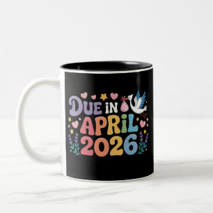 Komt april 2026 Zwangerschap van nieuwe baby mama Tweekleurige Koffiemok
