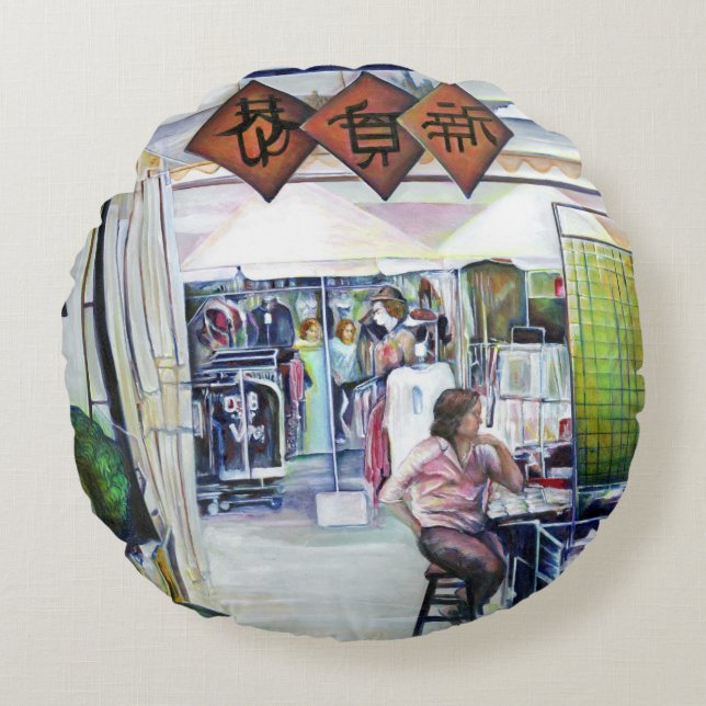 Komt deze draak met trainingswielen? rond kussen (Voorkant)